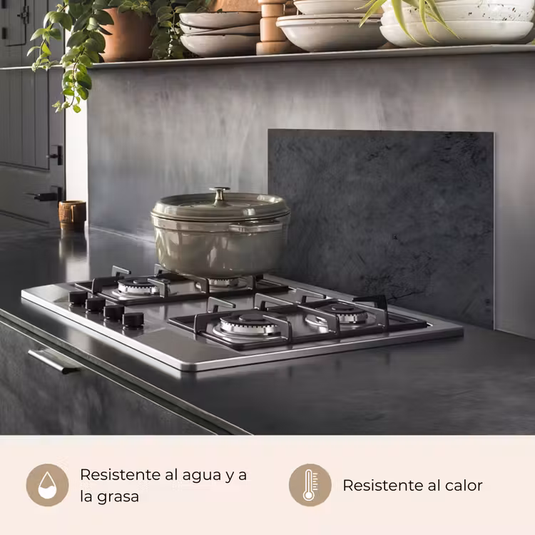 Salpicaderos de cocina - Gris - Cemento - Hormigón - Industrial - Texturizado — 2
