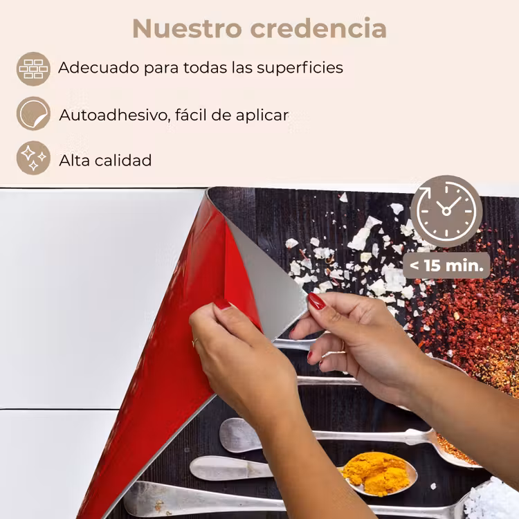 Salpicaderos de cocina - Hierbas - Cucharas - Especias - Industrial — 4