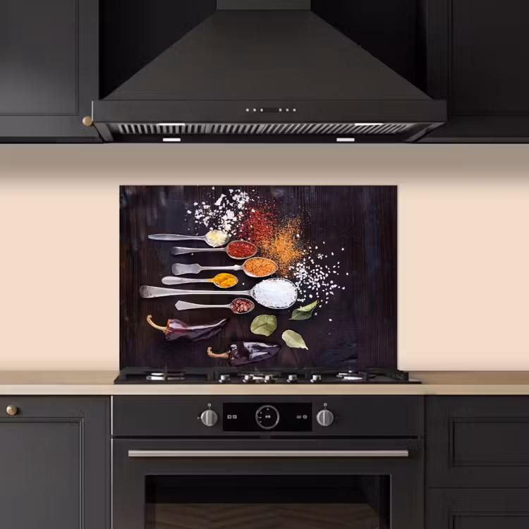 Salpicaderos de cocina - Hierbas - Cucharas - Especias - Industrial — 5