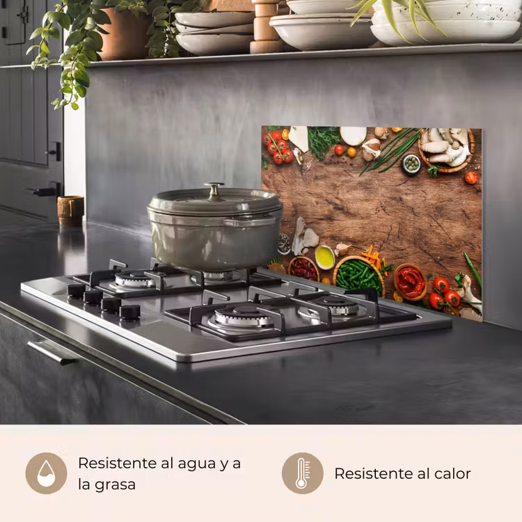 Salpicaderos de cocina - Hierbas - Verduras - Rústico — 2