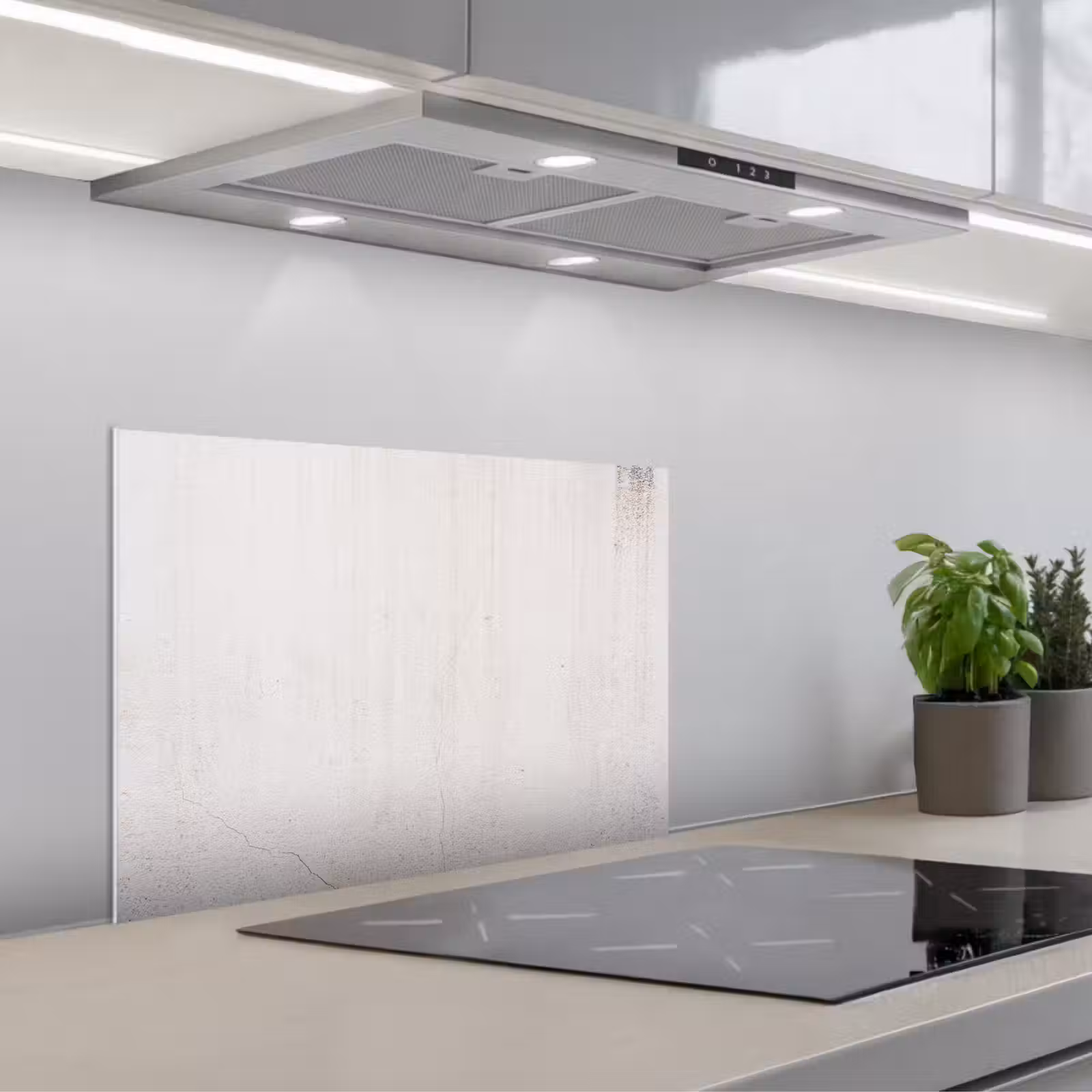 Salpicaderos de cocina - Hormigón - Pared - Blanco — 1