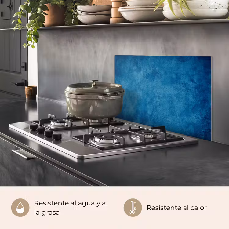 Salpicaderos de cocina - Hormigón - Azul - Vintage - Con textura - Industrial — 2