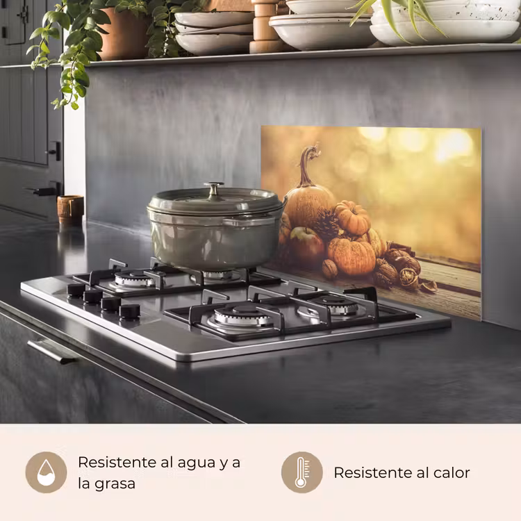 Salpicaderos de cocina - Calabaza - Otoño - Cono de pino - Fruta - Manzana — 2