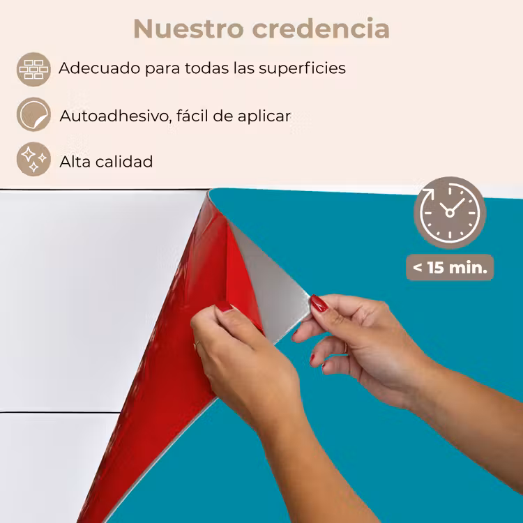 Salpicaderos de cocina - Azul - Color sólido — 4