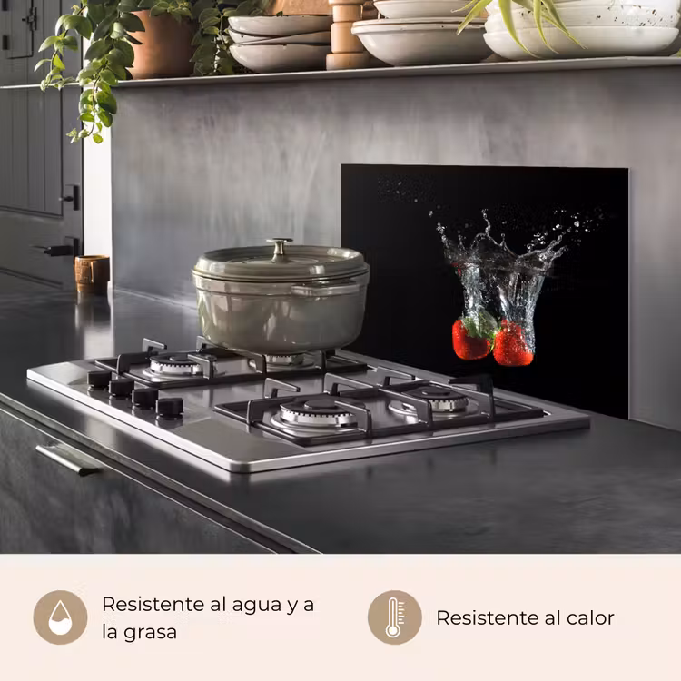 Salpicaderos de cocina - Fresas - Fruta - Agua - Negra - Roja — 2
