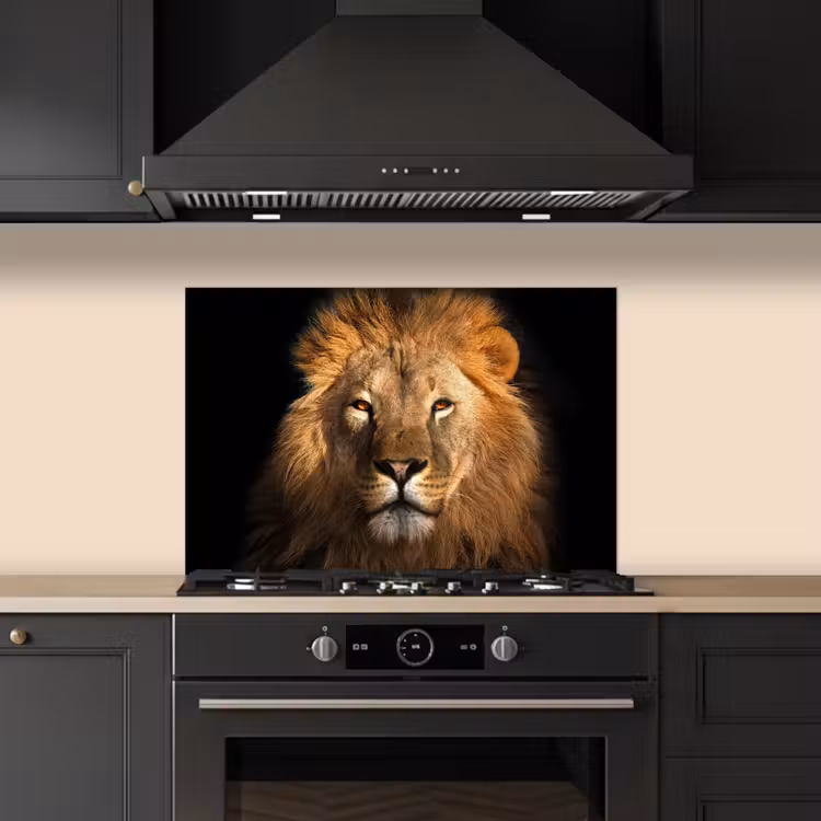 Salpicaderos de cocina - León - Animales - Negro - Claro - Marrón - Retrato — 5