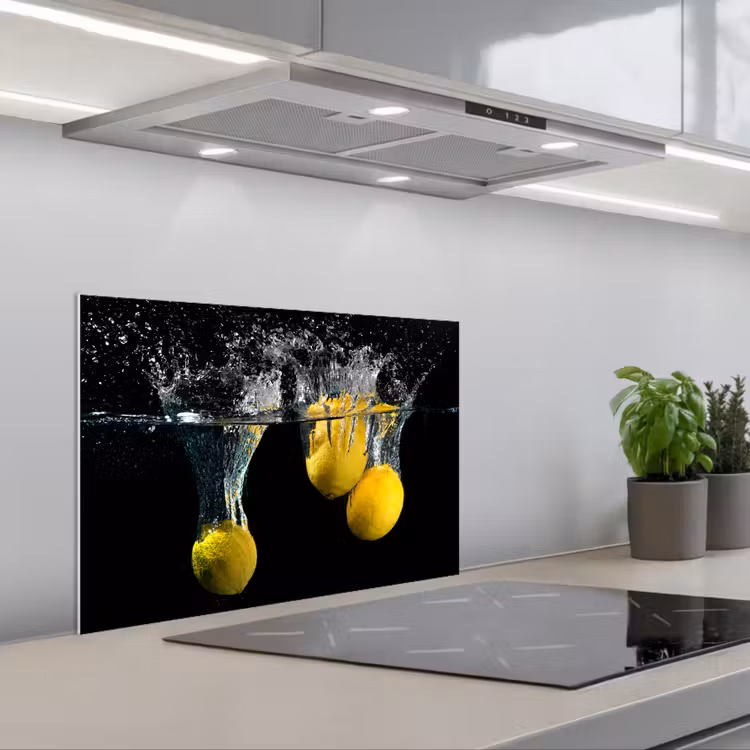 Salpicaderos de cocina - Limón - Fruta - Naturaleza muerta - Agua - Amarillo — 1