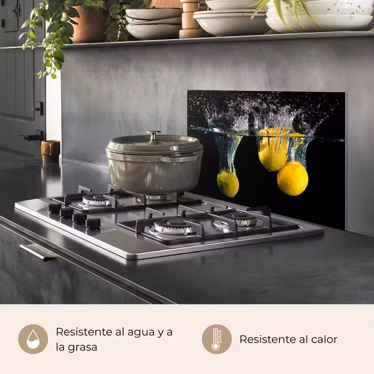 Salpicaderos de cocina - Limón - Fruta - Naturaleza muerta - Agua - Amarillo — 2