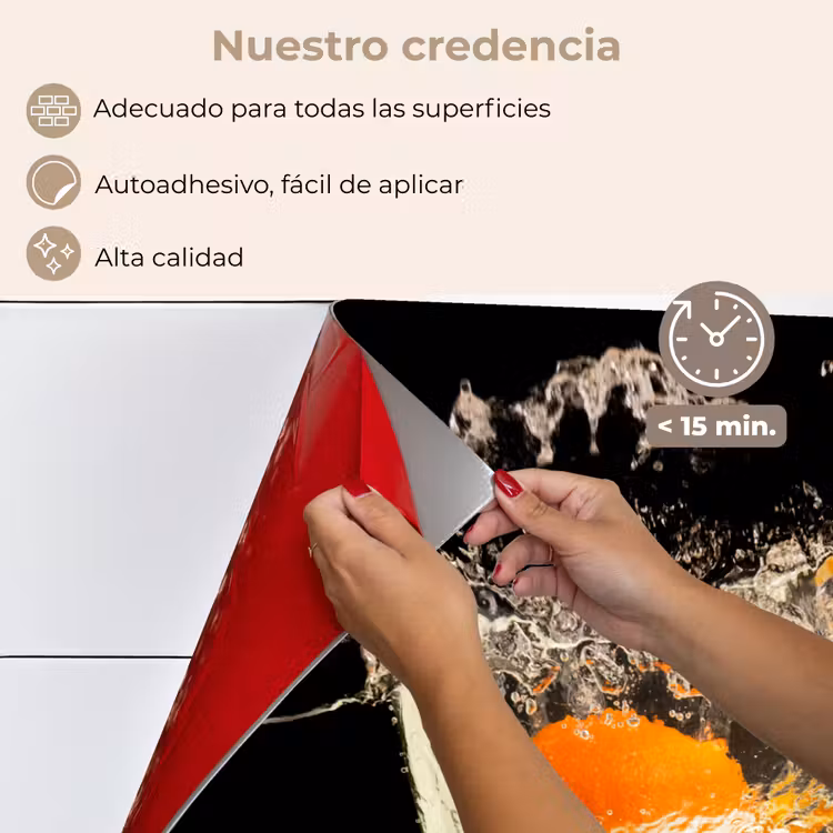 Salpicaderos de cocina - Naranja - Naturaleza muerta - Agua - Negro - Fruta — 4