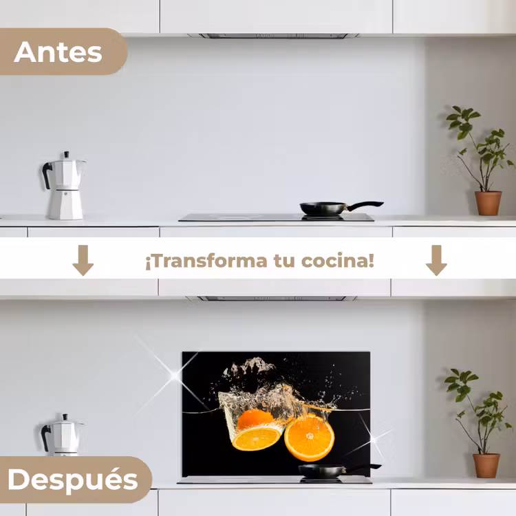 Salpicaderos de cocina - Naranja - Naturaleza muerta - Agua - Negro - Fruta — 7