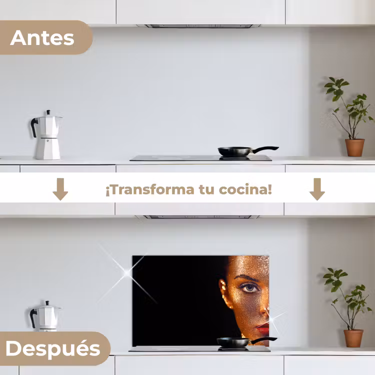 Salpicaderos de cocina - Maquillaje - Oro - Mujer - Lujo - Purpurina - Arte — 7