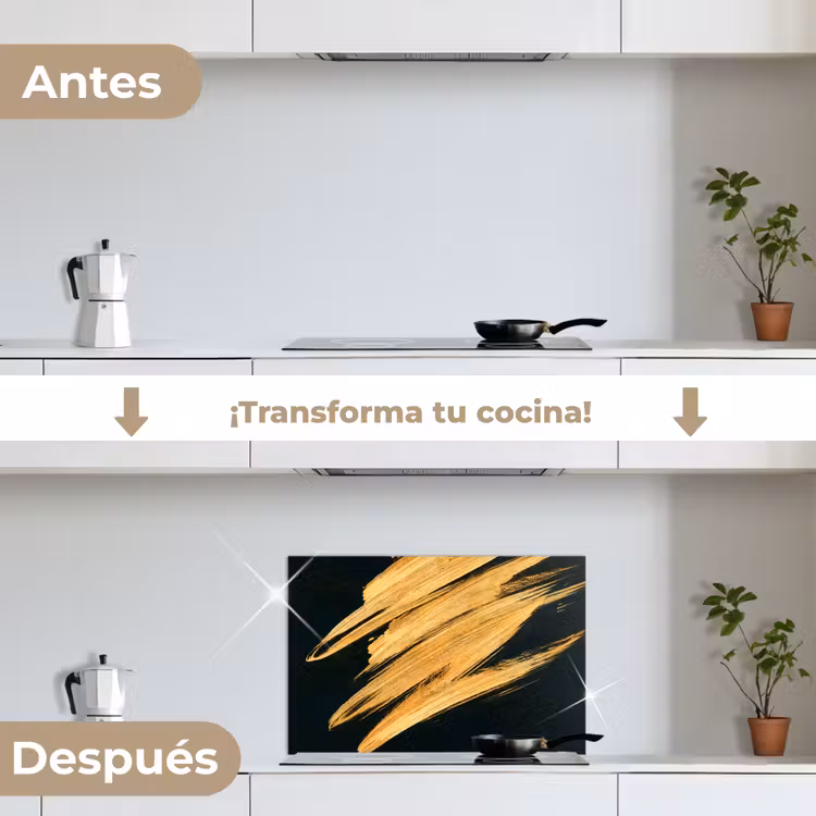 Salpicaderos de cocina - Oro - Pintura - Rayas - Lujo - Abstracto — 7