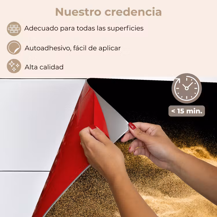 Salpicaderos de cocina - Arena - Oro - Negro - Lujo - Arte — 4