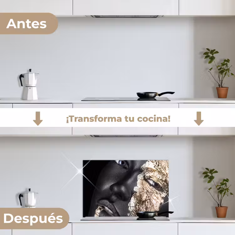 Salpicaderos de cocina - Mujer - Oro - Negro - Pintura - Lujo — 7