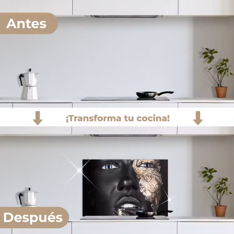 Salpicaderos de cocina - Mujer - Pan de oro - Negro - Piel - Lujo — 7