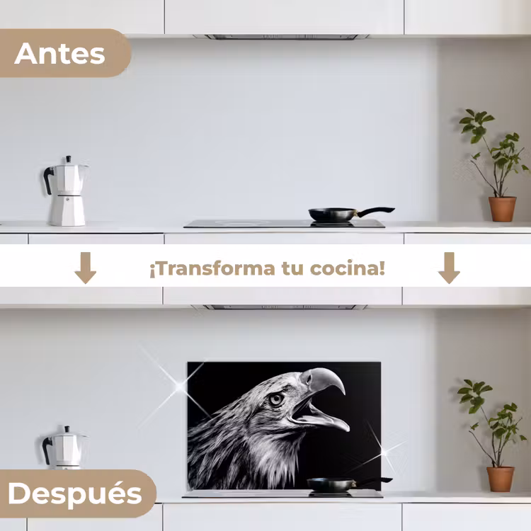 Salpicaderos de cocina - Águila - Retrato - Aves de rapiña - Blanco y negro - Pájaro — 7