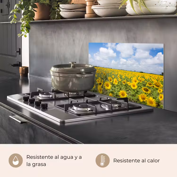 Salpicaderos de cocina - Girasoles - Flores - Nubes - Naturaleza - Amarillo - Paisaje — 2