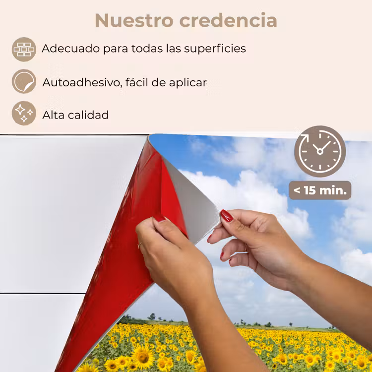 Salpicaderos de cocina - Girasoles - Flores - Nubes - Naturaleza - Amarillo - Paisaje — 4