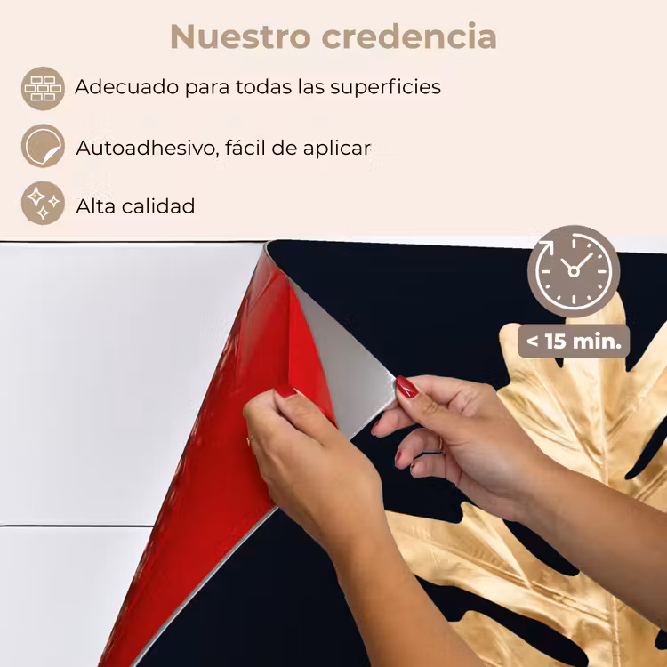 Salpicaderos de cocina - Hojas - Otoño - Oro - Negro - Naturaleza - Lujo — 4