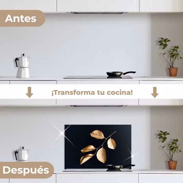 Salpicaderos de cocina - Hojas - Rama - Oro - Lujo — 7