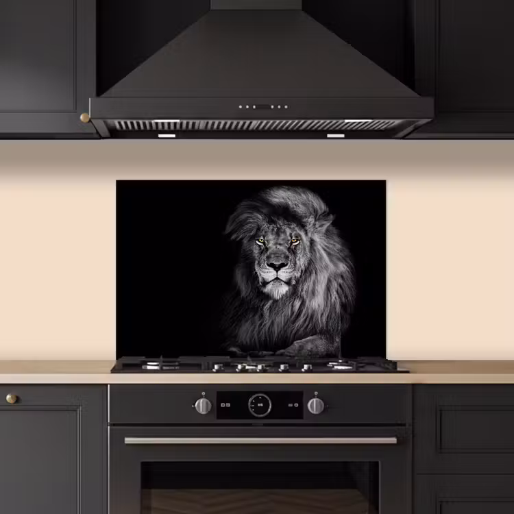 Salpicaderos de cocina - León - Ojos - Naranja - Blanco y negro - Animales - Retrato — 5