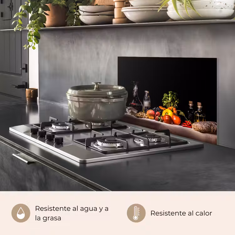 Salpicaderos de cocina - Naturaleza muerta - Comida - Bebida - Fruta - Negro — 2
