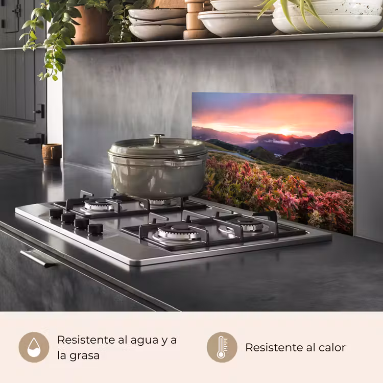 Salpicaderos de cocina - Flores - Montañas - Paisaje - Noche - Cielo - Rosa — 2