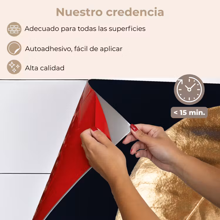 Salpicaderos de cocina - Hojas - Negro y oro - Lujo - Naturaleza - Plantas — 4