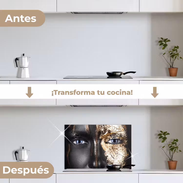 Salpicaderos de cocina - Mujer - Hoja de oro - Negro - Oro - Lujo — 7