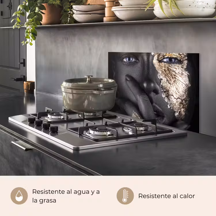 Salpicaderos de cocina - Mujer - Oro - Negro - Maquillaje - Lujo — 2