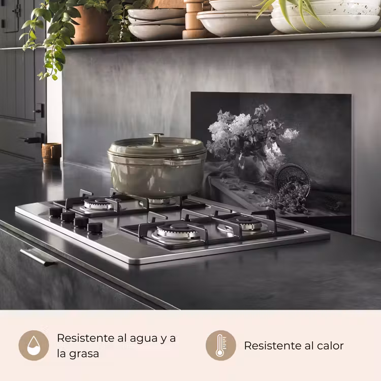 Salpicaderos de cocina - Naturaleza muerta - Cerezas - Negro - Blanco — 2