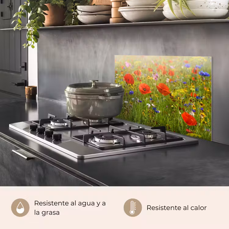 Salpicaderos de cocina - Campo en flor con resplandor veraniego — 2