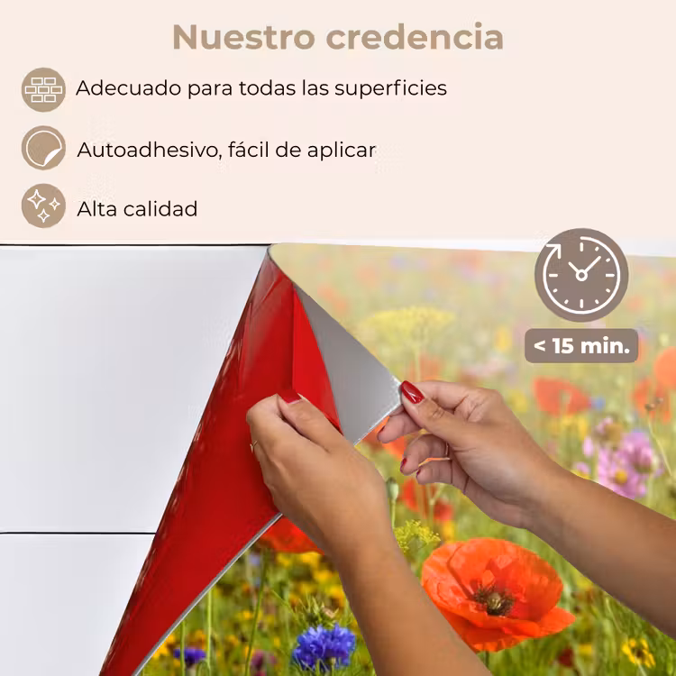 Salpicaderos de cocina - Campo en flor con resplandor veraniego — 4