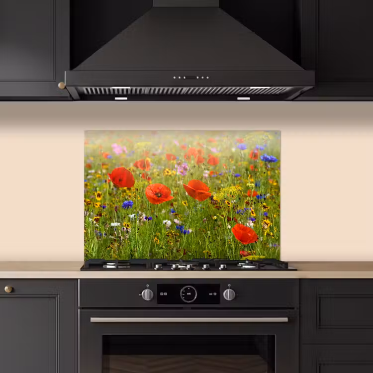 Salpicaderos de cocina - Campo en flor con resplandor veraniego — 5