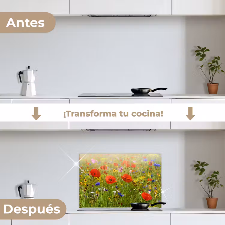 Salpicaderos de cocina - Campo en flor con resplandor veraniego — 7