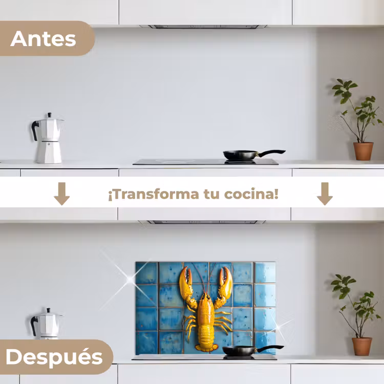 Salpicaderos de cocina - Cáncer - Amarillo - Azul - Azulejos — 7