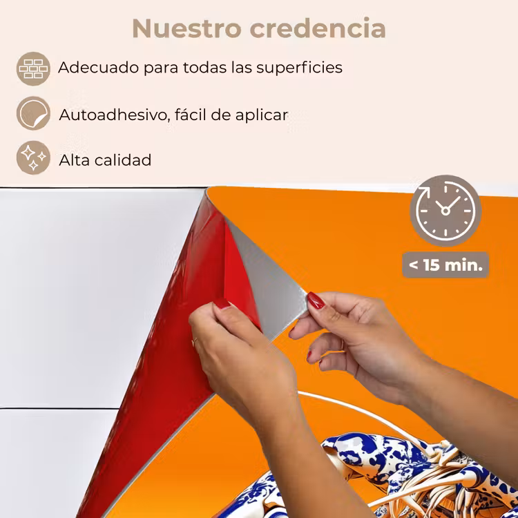 Salpicaderos de cocina - Langosta - Azul de Delft - Escudo - Resistente - Naranja — 4