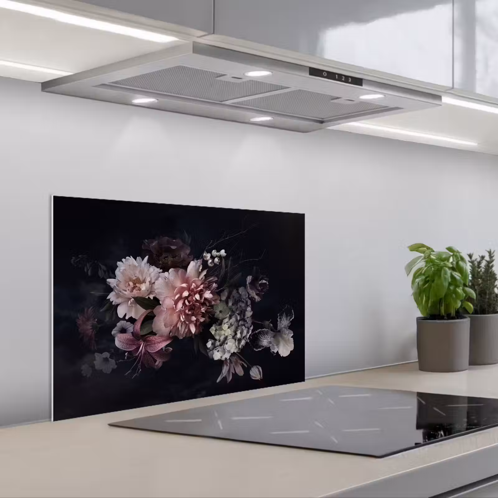 Salpicaderos de cocina - Arreglo floral nocturno — 1