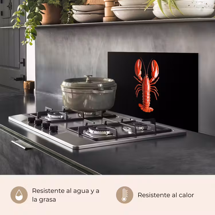 Salpicaderos de cocina - Cáncer - Glossier Rojo - Negro — 2