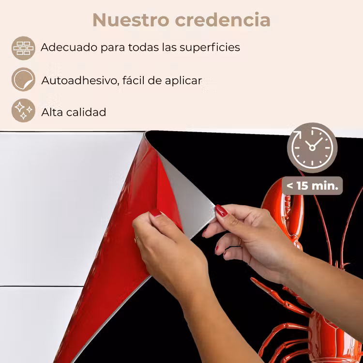 Salpicaderos de cocina - Cáncer - Glossier Rojo - Negro — 4