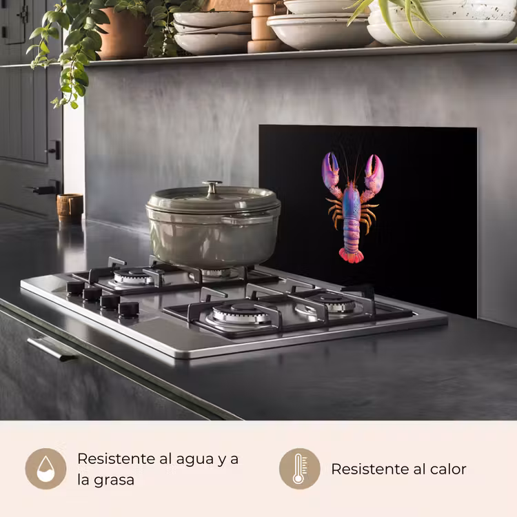 Salpicaderos de cocina - Cáncer - Morado - Rosa - Negro - Lunares - Lila — 2