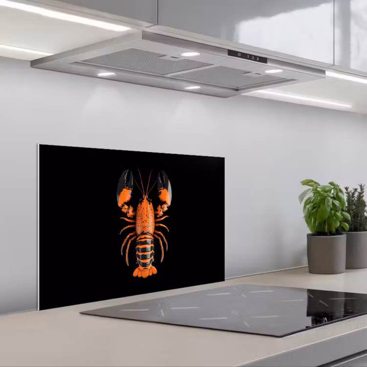 Salpicaderos de cocina - Cáncer - Naranja - Negro - Moderno — 1