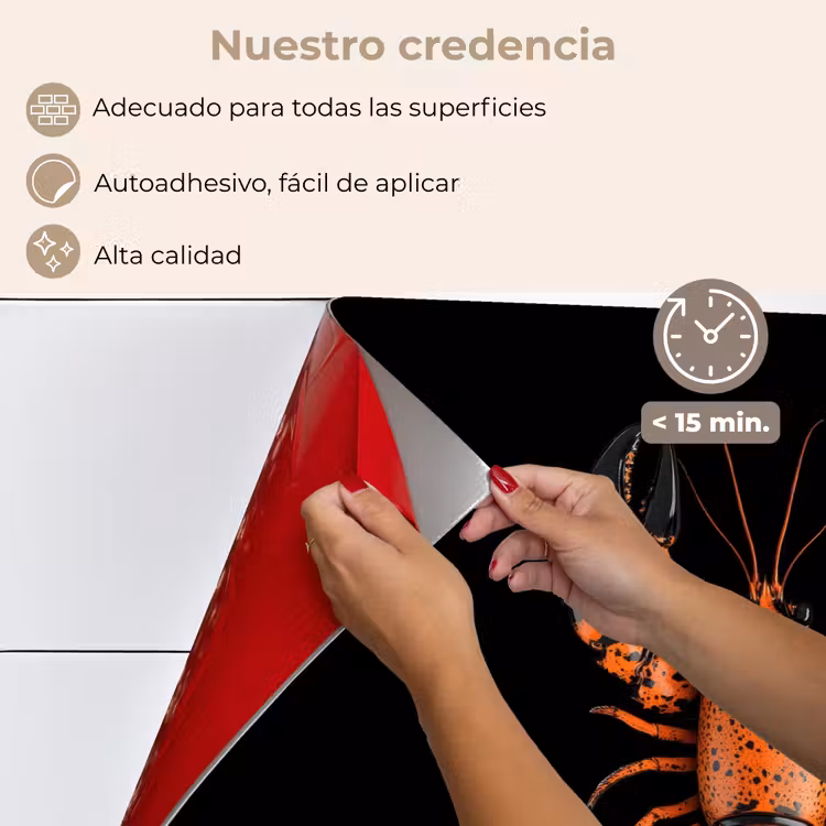 Salpicaderos de cocina - Cáncer - Naranja - Negro - Moderno — 4