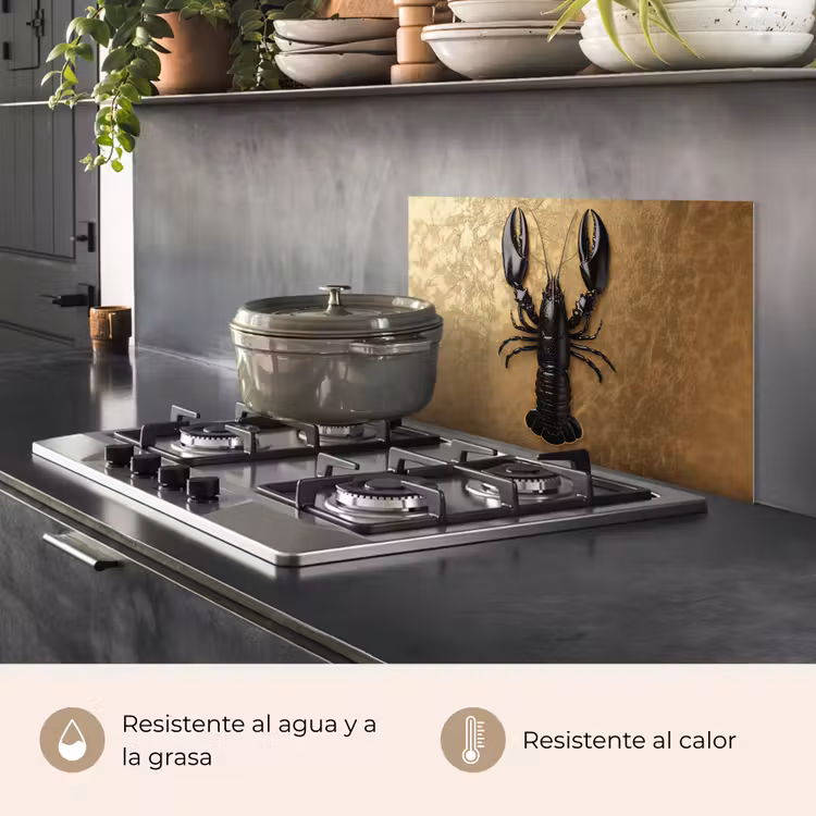 Salpicaderos de cocina - Cáncer - Negro - Oro - Lujo — 2