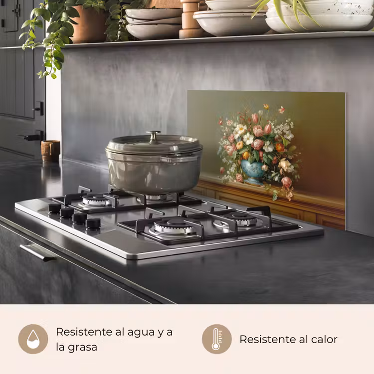 Salpicaderos de cocina - Florero - Pastel - Colores - Flores — 2