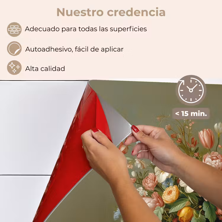 Salpicaderos de cocina - Florero - Pastel - Colores - Flores — 4