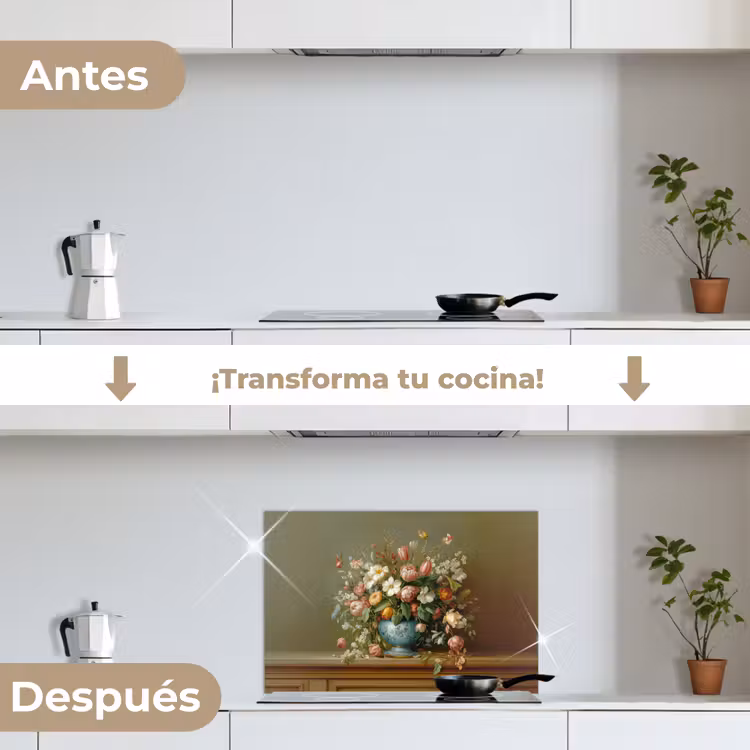 Salpicaderos de cocina - Florero - Pastel - Colores - Flores — 7