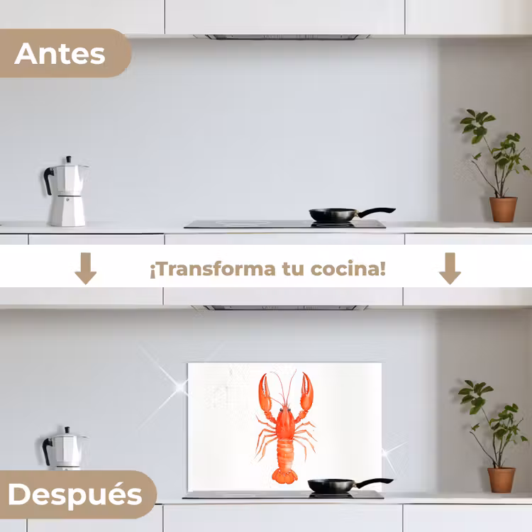 Salpicaderos de cocina - Langosta - Acuarela - Naranja — 7