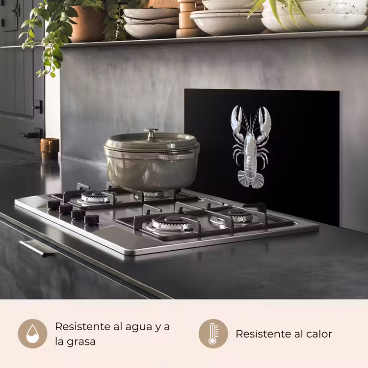 Salpicaderos de cocina - Langosta - Plata - Metalizado - Lujo — 2