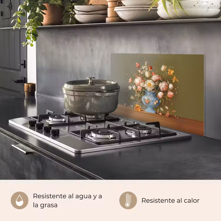 Salpicaderos de cocina - Neutro - Flores - Ramo - Jarrón — 2